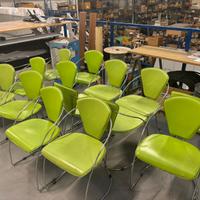 Sedie in semilpelle verde