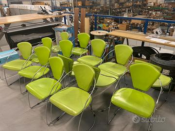 Sedie in semilpelle verde