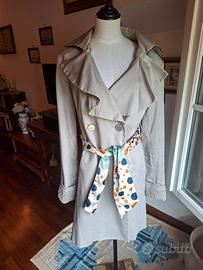 trench Liu Jo doppio petto beige tg 46 ita cotone