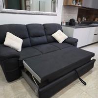 divano nero 3 posti allungabile 