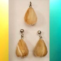 Set Orecchini argento e ciondolo  con pietre