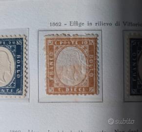 1862 Regno 10 centesimi dentellato