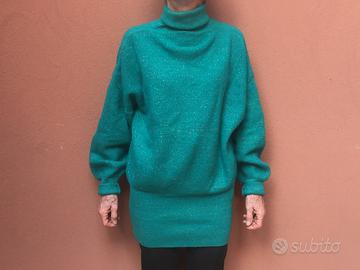 Golf lungo di Galtrucco, filato verde e dorato