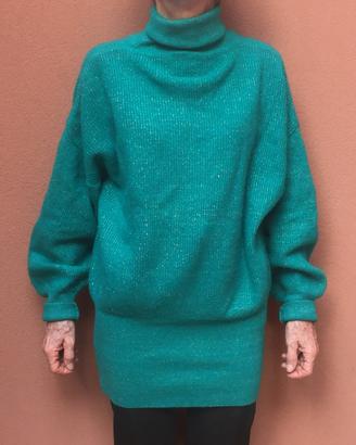 Golf lungo di Galtrucco, filato verde e dorato