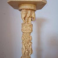 Colonna piedistallo etnico vintage portavaso