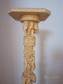 Colonna piedistallo etnico vintage portavaso