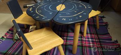 Tavolo e 3 sedie per bambini