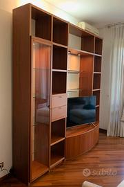 Libreria Jesse in legno con vetrina