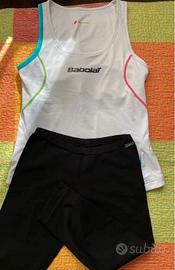 Set canottiera da tennis colorata Babolat + leggin