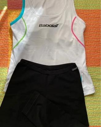 Set canottiera da tennis colorata Babolat + leggin