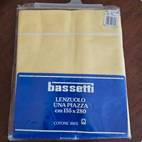 lenzuolo Bassetti Giallo 1 piazza 100% cotone