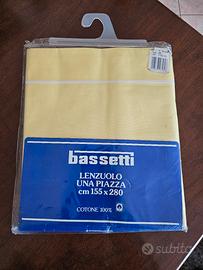 lenzuolo Bassetti Giallo 1 piazza 100% cotone