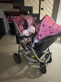 Passeggino per bambole gemellare