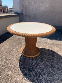 Tavolo vimini rotondo