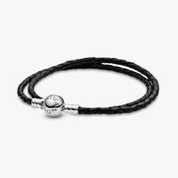 Bracciale Pandora Moments In Pelle Nero Doppio