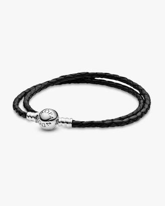 Bracciale Pandora Moments In Pelle Nero Doppio