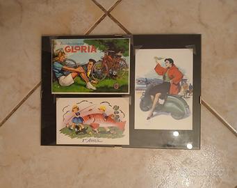 Quadro in vetro con cartoline d'epoca