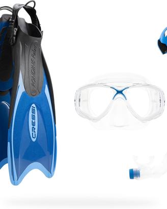 CRESSI Set Maschera, Pinne e Boccaglio Snorkeling