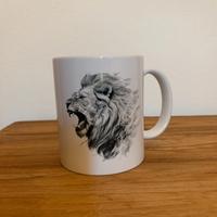 Tazza con leone e scritta - nuova