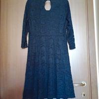 vestito CAMOMILLA pizzo blu manica pizzo 3/4