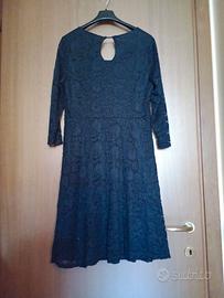 vestito CAMOMILLA pizzo blu manica pizzo 3/4