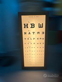 Tavola Oculistica luminosa vintage