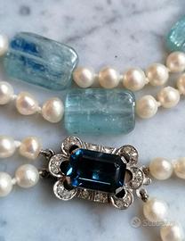Collana perle e cianite