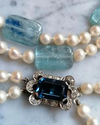 Collana perle e cianite