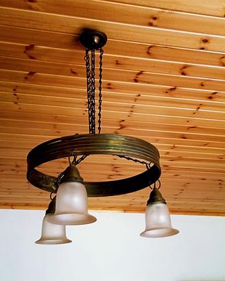 Lampadario stile rustico vintage anni '70