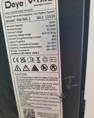  2 batterie Deye V-TAC 6kw