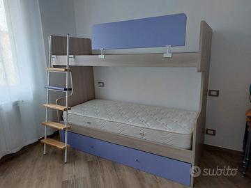 letto a castello con terzo letto estraibile