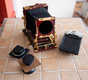 Tachihara 4x5 banco ottico + 2 obiettivi + 4 chass