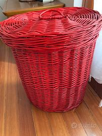 Cesto rosso porta biancheria/giochi
