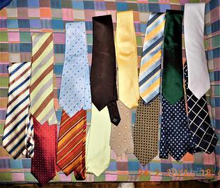 "14" Cravatte Vintage Seta Uomo - varie marche -