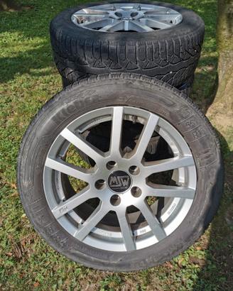 4 ruote cerchi OZ +  gomme invernali -205 - 55 R16