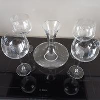 Decanter e calici da degustazione vino