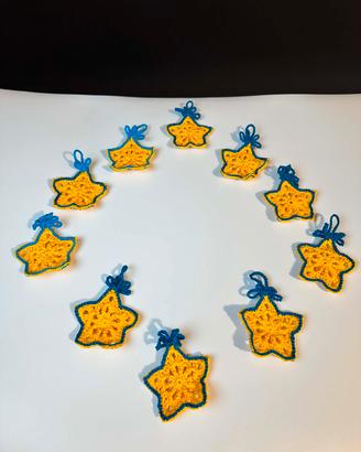 10 stelline fatte a mano, decorazioni natalizie