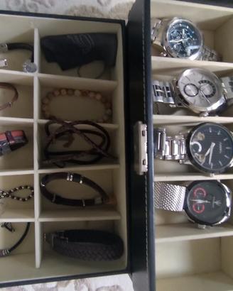 Set di orologi e bracciali per uomo 