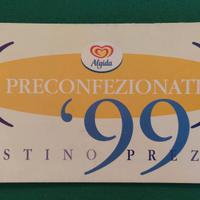 Listino prezzi pieghevole Algida anno 1999