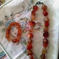 Parure in corniola grezza 1970