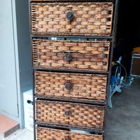 Cassettiera in rattan