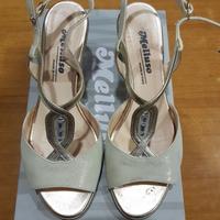 Sandali eleganti Melluso n. 38 platino con scatola