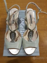 Sandali eleganti Melluso n. 38 platino con scatola Abbigliamento e Accessori In vendita a Roma