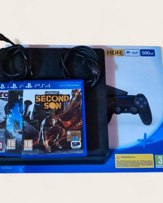 PS4 SLIM 500GB NO CONTROLLER CON SCATOLA+3 GIOCHI