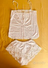 Completo Satin Bianco – Top + Shorts