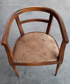 n.2 Poltroncine a pozzetto in legno anni '30