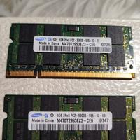 Memoria RAM DDR2  2x1GB Notebook pc2 5300s