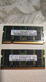 Memoria RAM DDR2  2x1GB Notebook pc2 5300s