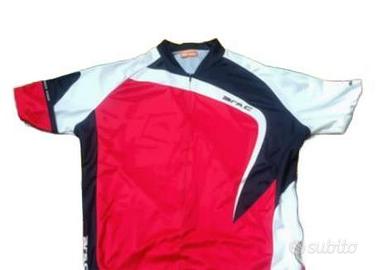 Maglia ciclismo rossa bianca e nera taglia XL