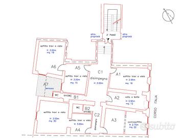 Ampio immobile Corso Italia angolo via Roma